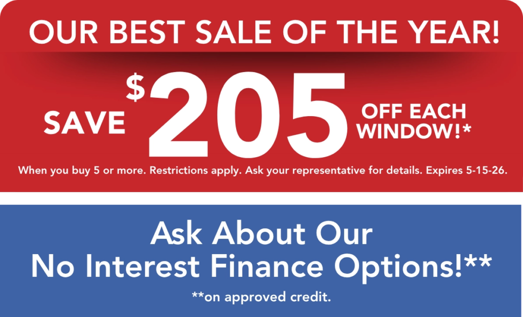 Save $205 off each window — Window Depot's best sale of the year, expires 5-15-26